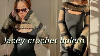 lacey mohair bolero/sleeves | crochet tutorial