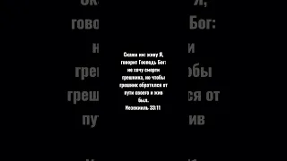 говорит Господь Бог: не хочу смерти грешника, но чтобы грешник обратился от пути своего и жив был