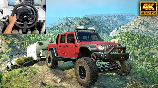 Jeep Gladiator | Service Trailer Recovery | SnowRunner | Thrustmaster T300RS gameplay