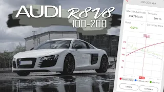 AUDI R8 V8 manual transmission | 0-100 100-200 | acceleration RaceBox sound