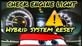 Quick Reset Hybrid system,remove check engine light #Toyota #Avalon #Camry #Prius #Lexus #Honda