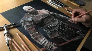 Drawing Kratos (God of War Ragnarok) - Time-lapse | Artology