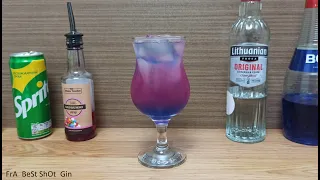 Рецепт коктейля Баблгам ПОП (How to make Cocktail #Bubblegum POP) Водка, сироп Жвачка, Лимонный сок