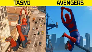 Marvels Avengers Spider-Man VS The Amazing Spider-Man 1 | Web Swinging Comparison