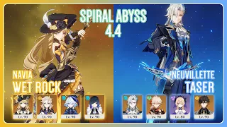 C0 Navia Wet Rock & C0 Neuvillette Taser | Spiral Abyss 4.4 | Genshin Impact