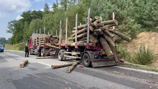 Holztransporter kollidiert bei Crivitz mit Brücke