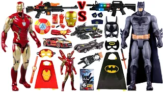 Batman VS Iron Man Toys Collection Unboxing Review-Cloak，Robots，Mask，gloves，pistol，Laser sword