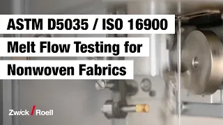 Melt flow testing of meltblown PP for nonwoven fabrics | ASTM D5035 / ISO 16900