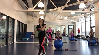 Fitball aerobics. Силовая аэробика. Тренировка с мячом.