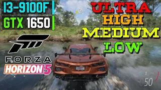 FORZA HORIZON 5 : GTX 1650 4GB || I3-9100F || 16GB RAM TEST (LOW / MEDIUM / HIGH / ULTRA)