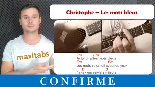 Tuto guitare Christophe - Les mots bleus (Accords et Paroles)