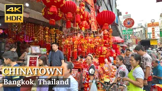 [BANGKOK] Chinatown "Yaowarat Road During Daytime Before Chinese New Year 2024" | Thailand [4K HDR]