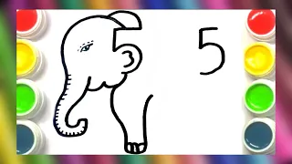 How To Draw Elephant From Number 55 | Drawing Pictures | Elephant Drawing Easy For Beginners.Drawing