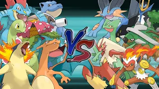 Pokemon Battle Of Starters: Kanto and Johto Starters Vs Hoenn and Sinnoh Starters