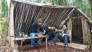 camping hujan deras tidur nyenyak di Shelter semi permanen tengah hutan bersama @RusaKelana