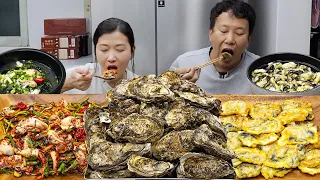 Korean Food Made With Oysters (Oyster Pot Rice,Oyster Soup,Oyster Pancake,Seasoned Oyster) MUKBANG