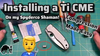 Installing a cool Ti CME on my Spyderco Shaman knife in RGT Ti textured scales… a cherry on top!