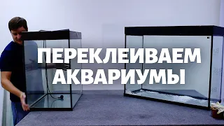 Как ПЕРЕКЛЕИТЬ АКВАРИУМ полностью. Разбираем и собираем аквариум заново