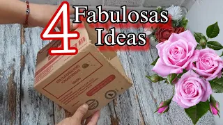 4 cajas de cartón de bricolaje inteligentes. ¡Convierte cajas usadas anteriormente en tesoros lujo!