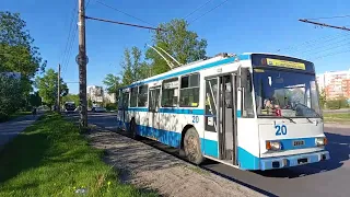 Шкода! Троллейбус Skoda 14TrM (ВМЗ) №20 по маршруту 1 Троллейбусное депо - Улица Нехинская!
