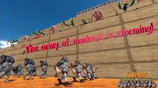 The army of monkeys is storming! Will it reach the very top? - Animal Revolt Battle Simulator