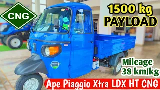 Ape Piaggio CNG King 👑 Ape Xtra LDX HT CNG + Petrol Loading Auto 😱 Full Review🔥