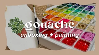 first time trying gouache 🎨 asmr unboxing miya himi gouache 56 colours
