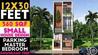 Small House Design 12x30 Feet Master Bedroom With Parking Plan#31