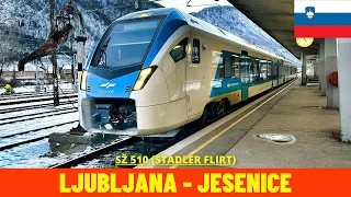 Winter Cab Ride Ljubljana - Jesenice (Slovenian Railways, Slovenia) train driver's view in 4K