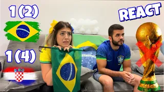 REACT DO JOGO BRASIL 1(2) x 1(4) CROÁCIA | Copa do Mundo #brasil  #copadomundo #eliminação