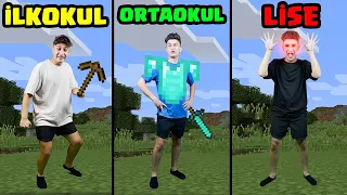 İLKOKUL vs ORTAOKUL vs LİSE 👽 MİNECRAFT