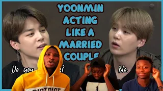 SUGA AND JIMIN ALWAYS CHOOSING VIOLENCE! REACTION TO YOONMIN ACTING LIKE A MARRIED COUPLE