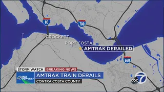 Amtrak train derails after hitting tree, fire officials say