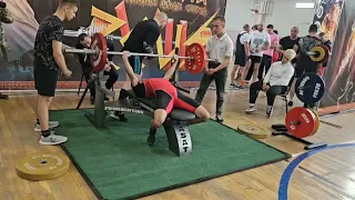 Bench press 127,5 kg / bodyweight 67,5 kg - Master of Sports (NAP Russia)