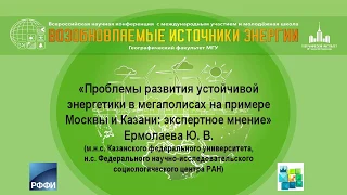 Проблемы развития устойчивой энергетики в мегаполисах на примере Москвы и Казани: экспертное мнение