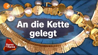 Funkelnder Halsschmuck: Goldenes Kragencollier und Collier mit Perlen | Bares für Rares