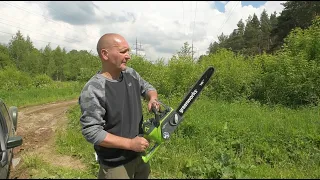 Аккумуляторная электропила Greenworks G-Max 40V GD40CS40. Тест вслепую. Не ожидал таких способностей