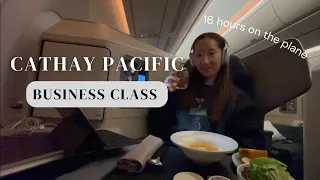 My Cathay Pacific Business Class Flight Experience ✈️ Hong Kong to New York