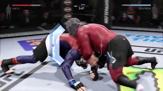 Bad Santa vs. Superman (EA Sports UFC 2) - CPU vs. CPU - Crazy UFC 👊🤪