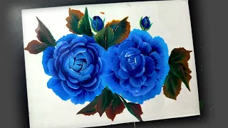 ROSE FLOWER PAINTING TUTORIAL BEGINNERS WITH ACRYLIC COLOUR PAINT @JKDRAWING-rr9tc