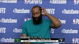 James Harden On His Injury Return, Postgame Interview - Game 5 - Bucks vs Nets | 2021 NBA Playoffs