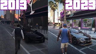GTA V 2013 VS 2023 - RTX OFF vs ON Comparison - This is How GTA 5 is looking after 10 years!