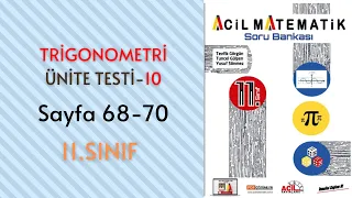 11.Sınıf Soru Bankası Trigonometri Ünite Testi-10 (Sayfa 68-70)