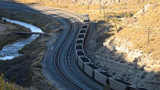 Part 1 of 2: A long UP coal drag marches through the Soldier Summit, Utah.