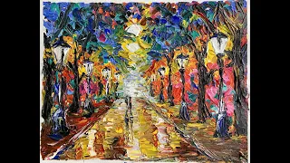 Dr. OK's Art Academy: After Afremov Palette Knife Painting