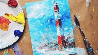 LIGHTHOUSE | We draw just with a palette knife💫