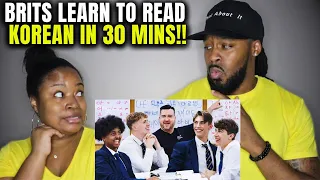 🇬🇧🇰🇷British Highschoolers Learn to Read Korean in 30 MINS! (Americans React) | The Demouchets REACT