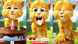 Talking Tom | Talking Ginger 🍎🌰🍆🍓🍗🍔🎂🍏🍌#tom #cat #gameplay #funny