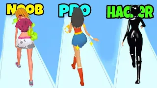 MAX LEVEL in Makeover Run (NOOB vs PRO vs HACKER)