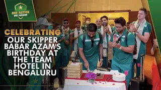 Celebrating our skipper Babar Azam's birthday at the team hotel in Bengaluru 🎂✨ | PCB | MA2A